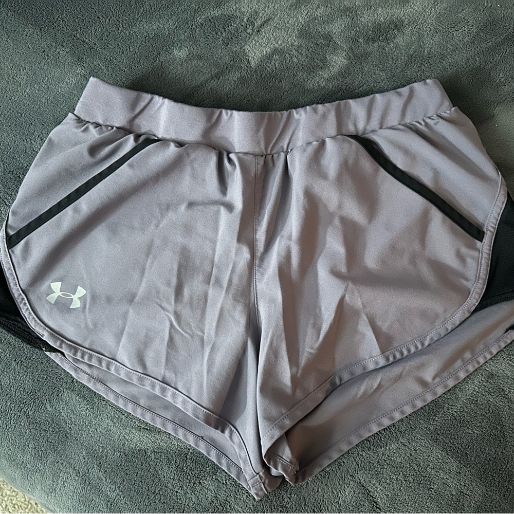 Purple under armor shorts